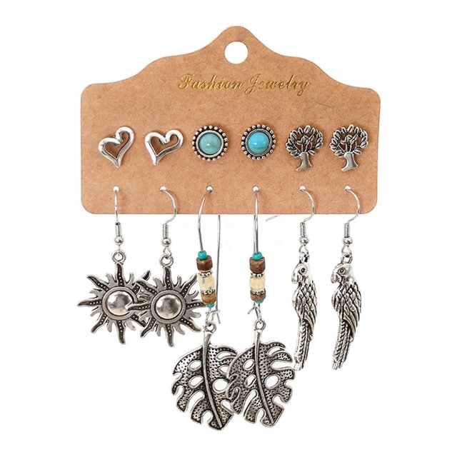 Pendientes Retro Turquesa Bohemios Para Mujer, Pendientes Étnicos, Joyería Vintage, Pendientes Colgantes Bohemios Para Fiestas, Vacaciones Y Uso Diario Serendint AP006168-03