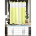thumbnail image 6 of No Hook Cloth Fabric Shower Curtain with Snap in Liner, Yellow White Stripe Waterproof Shower Curtains Set with See Through Top Window, Modern Rustic Vertical Striped Bath Curtains Shower 36"x78", 6 of 6