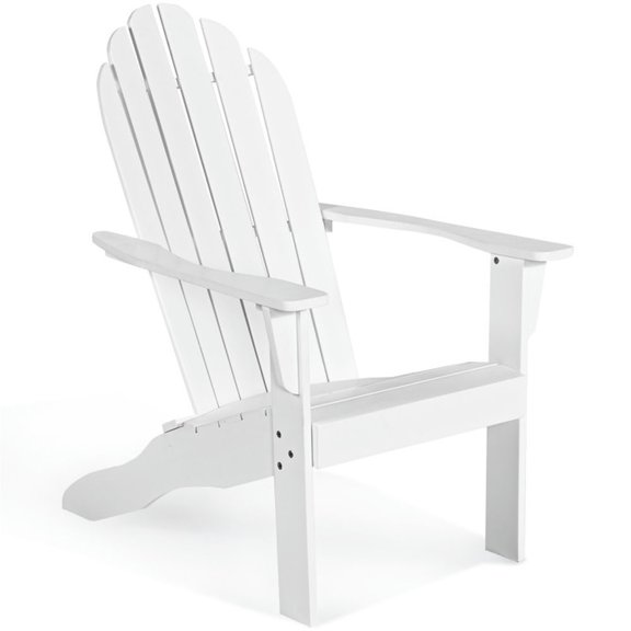 Topcobe Acacia Wood Outdoor Adirondack Chair with Ergonomic Design, Outdoor Patio Furniture for Balcony Garden Backyard -White