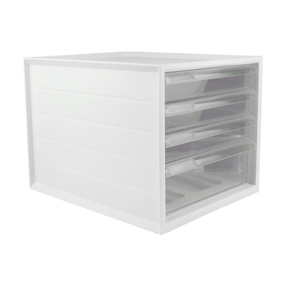 Supvox Drawer Case Organizer for Bedroom White Plastic Storage 1Set