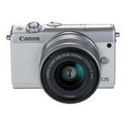 Canon EOS M100 Mirrorless Digital Camera with 15-45mm Lens (White)