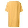 thumbnail image 4 of Ediodpoh Women V Neck Top Shirt Pullover Solid Color Comfortable Shirt Short Sleeve Loose Elegant Shirt Dress Womens Tshirts Yellow XXXL, 4 of 5