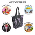 thumbnail image 7 of FORMRS Womens Canvas Tote Bag with Zipper Inner Pocket Shoulder Handbag, Light Purple Flowers, 7 of 7