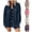 Blue, variant on Womens Shacket Jacket Flannel Waffle Knit Oversized Button Down Shirts Fall Outfits 2024 Fashion Clothes Cardigan for Women Long Sleeve Coat