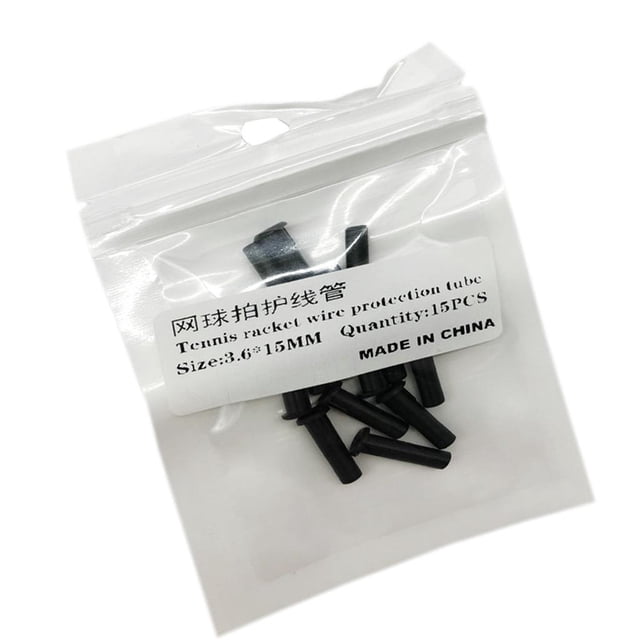 relayinert 15x Tennis Racket Grommets Racquet Eyelets Tubes 4x35mm String for Protection Black 3.6x15mm