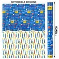 thumbnail image 3 of HOMERAL Gift Wrapping Paper Roll- 46.8 sq.ft. Reversible Blue Colorful Birthday Design&Candles for Birthday, Party- 17in x 33ft, 3 of 7