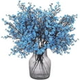 thumbnail image 1 of XmhyTop Paquete de 6 flores artificiales de seda falsa europeas para decoración de bodas, fiestas, ramo de tacto real, bricolaje, hogar y jardín (azul), 1 of 5