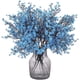 thumbnail image 1 of Nvzi Paquete de 6 flores artificiales de seda falsa europeas para decoración de bodas, fiestas, ramo de tacto real, bricolaje, hogar y jardín (azul), 1 of 5