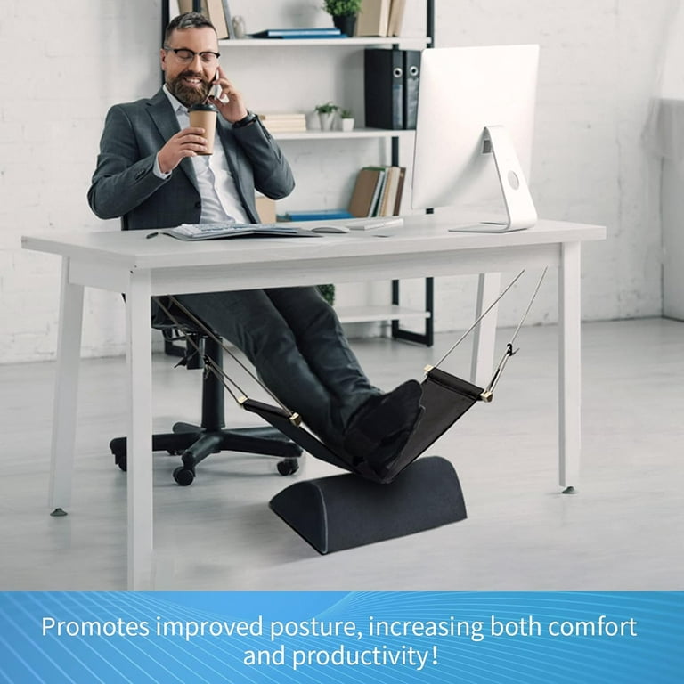 Foot Rest For Under Desk At Work And Foot Hammock Set – Ergonomic
