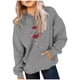 thumbnail image 2 of Cowsor Cute Hoodie for Teen Girls Trendy Bow Print Preppy Hooded Sweatshirts Kids Pullover Long Sleeve School Outfits, 2 of 6