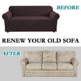 thumbnail image 3 of PrimeBeau Sofa Slipcover 1 Piece Sofa Cover 3 Seater Soft Couch Cover(Sofa Large, Brown), 3 of 6