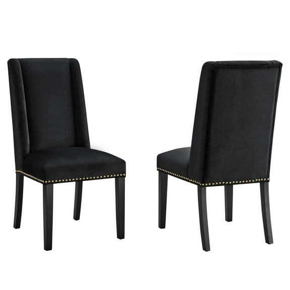 Modway Duchess Performance Velvet Dining Chairs - Set of 2, Gray