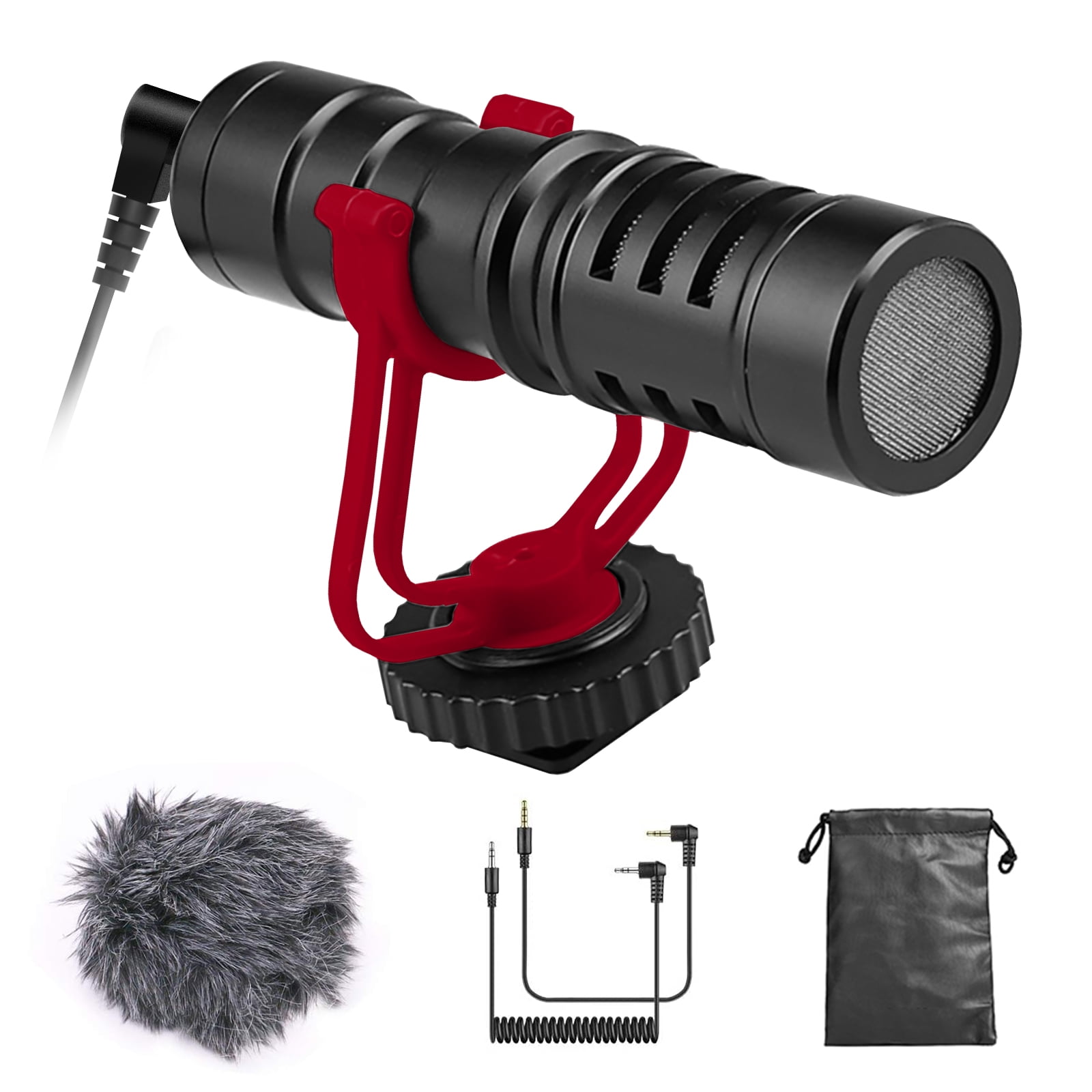 TSV Video Microphone, Camera Microphone with Shock Mount, Carrying Bag