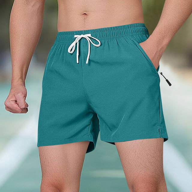 pstuiky Pantalones cortos deportivos para hombre, Pantalones cortos deportivos de entrenamiento físico de color sólido para hombre, transpirables, con bolsillos, estilo crop top