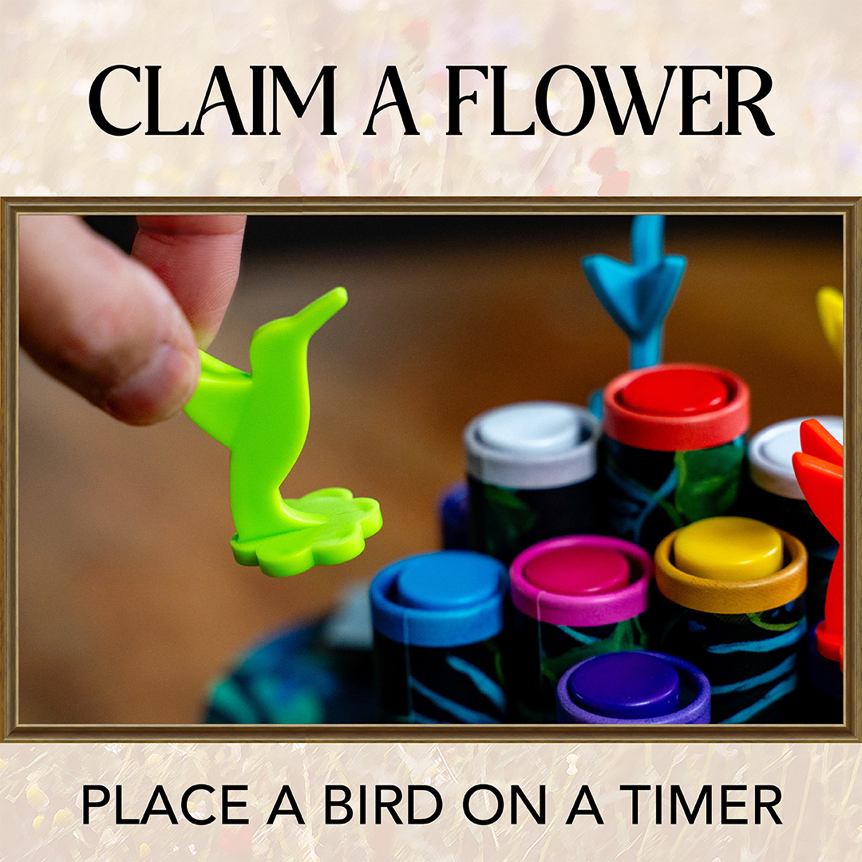 Hummingbirds Board Game, A Real-Time, Push Your Luck Dexterity Party Game, Test Your Timing & Collect Nectar Token Points, A Fun Family Game with Beautiful Artwork From The Op Games