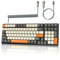 thumbnail image 1 of EIGTHTAIL T8 Clavier de Jeu 60 % 68 Touches Mini Clavier Mécanique Filaire Compact avec 18 Commutateurs Bleus Rétroéclairés RVB Chroma Câble de Clavier Bobiné USB-C pour PC Portable Mac XBOX - Bleu Blanc, 1 of 10