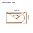 thumbnail image 2 of Uxcell Paper Clips Envelope Shape with Box Rose Gold Tone for Organize Office Home, 20 pcs, 2 of 5
