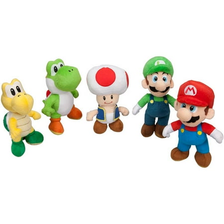 Super Mario Collector Plush Characters, 5 Pack