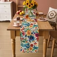 thumbnail image 3 of Vintage Botanical Table Runner, Spring Floral Summer Vintage Washable Cotton Linen Table Runners 48 Inches Long, Dresser Scarf Runner for Nightstand/Coffee/End Tables 13''x48'', 3 of 8