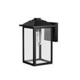 thumbnail image 2 of 1-Light 12 in. Black Hardwired Transitional Outdoor Wall Lantern Sconce with Clear Glass, 2 of 3