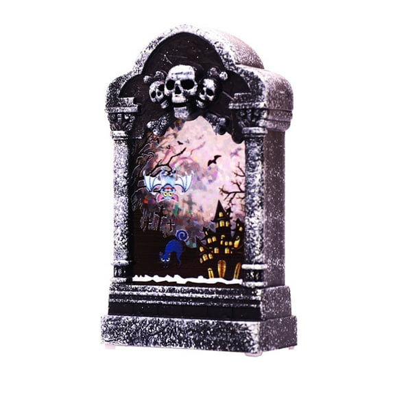 comerut Halloween Lights Horror Luminous Replaceable Battery Decorative Party LED Tombstone Light for Halloween for Outdoor