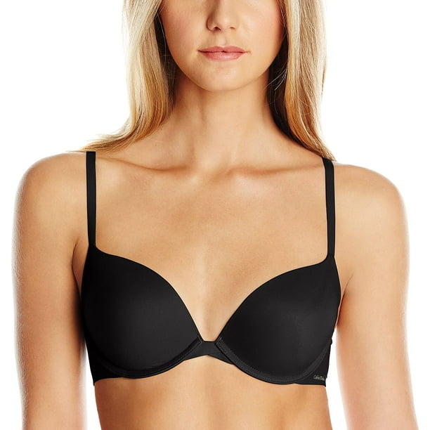 Calvin Klein Womens Perfectly Fit Push Up Plunge Memory Touch Bra 