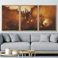 thumbnail image 3 of wall26 Framed Canvas Print Wall Art Set Magic Wizard Fighting Mystic Dragon Fantasy &amp; Sci-Fi Fairy Tale Digital Art Pop Art Decorative Landscape for Living Room, Bedroom, Office - 16"x24&quo, 3 of 5
