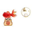 thumbnail image 1 of Estatua de pez cristal Feng Shui chino, figura de metal, decoración de escritorio, regalo de año Nuevo, escultura de buena suerte, adorno para, 1 of 8