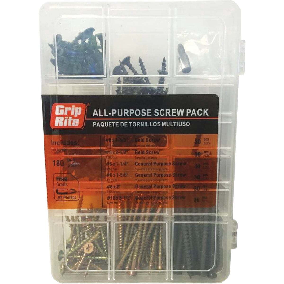 Grip-Rite Indoor-Use Screws Assorted Sizes (170-pack)