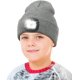 thumbnail image 1 of Gorro Sinhoon con luz para niños, unisex, recargable por USB, manos libres, 4 LED, gorro de punto de invierno con luz nocturna, linterna, regalo para niños y niñas (gris), 1 of 7
