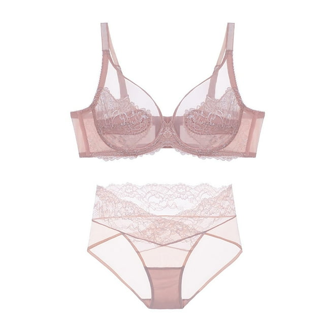 Womens Bra Set,Casual Slim Large Bust Small Look Full Cup Lace with Support