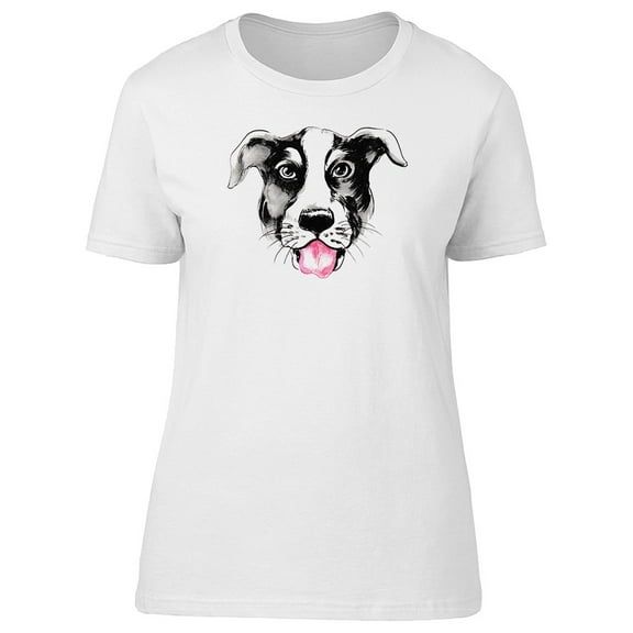Dog Portrait With Tongue Out Art Tee Men's -Image by Shutterstock