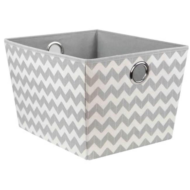 Home Basics Large Chevron Grey Storage Bin