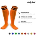 thumbnail image 3 of Lovely Annie Girls' 2 Pairs Knee High Sports Socks for Baseball/Soccer/Lacrosse 003 XS(Orange), 3 of 5