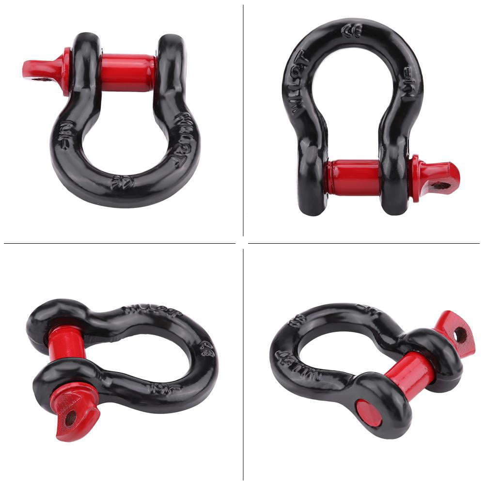 2 Sizes Steel Heavy Duty Galvanized D Ring Shackles for Vehicle Recovery Towing Shackle Mount Winch Link Hook 2T