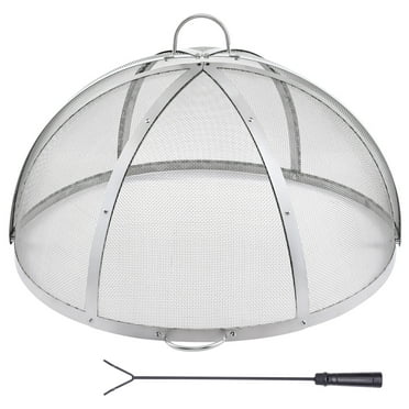 SKYSHALO 36" Round Firepit Spark Screen Cover Lid, Made of Stainless Steel for Wood Burning