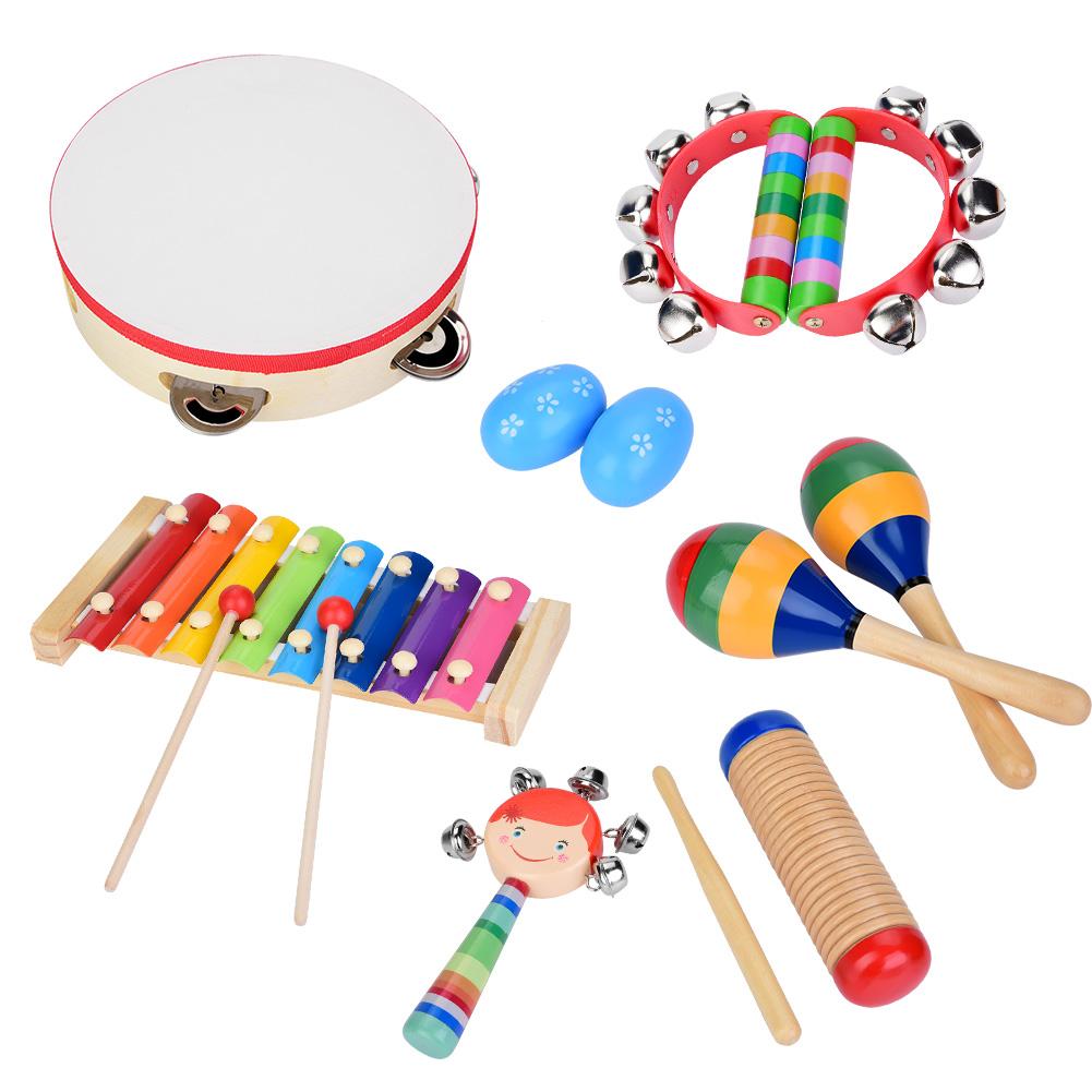 13 Pcs Toddler Musical Instruments Wooden Percussion,Instruments for Kids Preschool Education Infants Fine Motor Skills