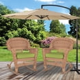 thumbnail image 3 of Jeco Wicker Rocker Chair in Honey with Green Cushion (Set of 2), 3 of 9