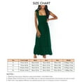 thumbnail image 4 of Women Sleeveless Dress Lace Up Shoulder Straps Ruffle Hem High Waist Belted Side Slits Summer Dress Blackish Green S, 4 of 4