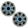 1 Pair (QTY 2) of Kicker 8" OEM Marine Coaxial White Speakers with MultiColor LED Lighting (Factory Reconditioned)