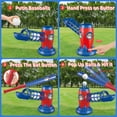 thumbnail image 5 of T Ball Sets for Kids 3-5 5-8, Baseball Toys Including 5 Balls/RC Pitching Machine/Adjustable Batting Tee, Sports&Outdoor Toys for Ages 3–12, Red&Blue, 5 of 8