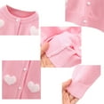 thumbnail image 2 of SYNPOS 2-7T Kid Girls Long Sleeve Jacquard Knit Cardigan with Peal Button, 2 of 4