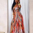 thumbnail image 4 of Multicolor Abstract Print Hollow-Out Tie-Up Maxi Dress For Evening And Party Wear, 4 of 8