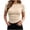 *Beige, variant on VBVC Women's Crew Neck Ribbed Side T-Shirt , Ladies' Slim Fit Short Sleeve Tee , Stretchy Basic Casual Tops For Women,Army Green,S-2XL