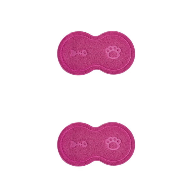 Greeniant Alfombra para mascotas de PVC fácil de limpiar, duradera y duradera, cómoda y portátil, alfombra para gatos, color rojo rosa Rosa roja 2Conjunto