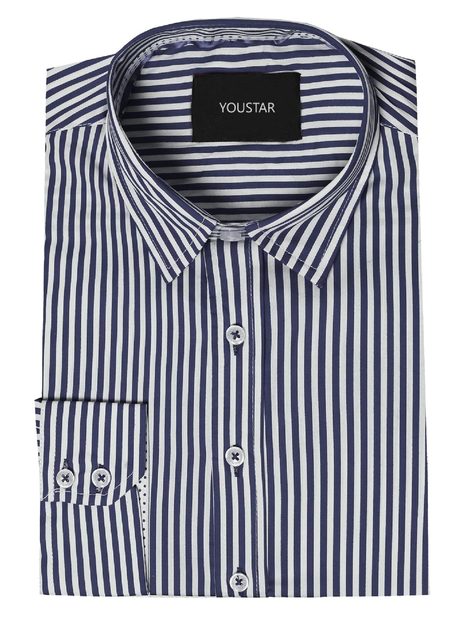FashionOutfit Men's Slim Thin Striped Button Down Shirt
