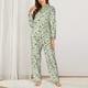 thumbnail image 2 of Balery Green Rabbit Conjunto de Pijama con Estampado para Mujer, Conjunto de Dos Piezas con Manga Larga, Ropa de Dormir Suave con Bolsillos, Pijamas Cómodos-Medium, 2 of 7