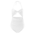 thumbnail image 4 of Cathalem Plus Size One Piece Swimsuits Athletic Training Tummy Control Swimwear,White XL, 4 of 4