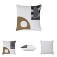 thumbnail image 4 of Signature Design by Ashley Longsum Decorative Throw Pillow, Black/White/Honey, Cotton Accent Pillow with Embroidered Abstract Design, 4 of 5