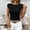 *Black, variant on Womens Cap Sleeve Crew Neck Ribbed Knit T Shirt ,Summer Casual Slim Fit Basic Tees White,Womens Plus M
